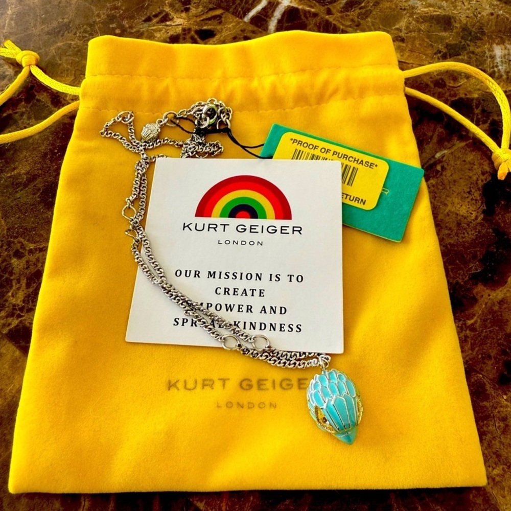 Kurt Geiger Turquoise and Silver Eagle Necklace